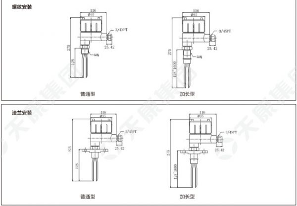 Kích thước công tắc đo mức TKWL2101